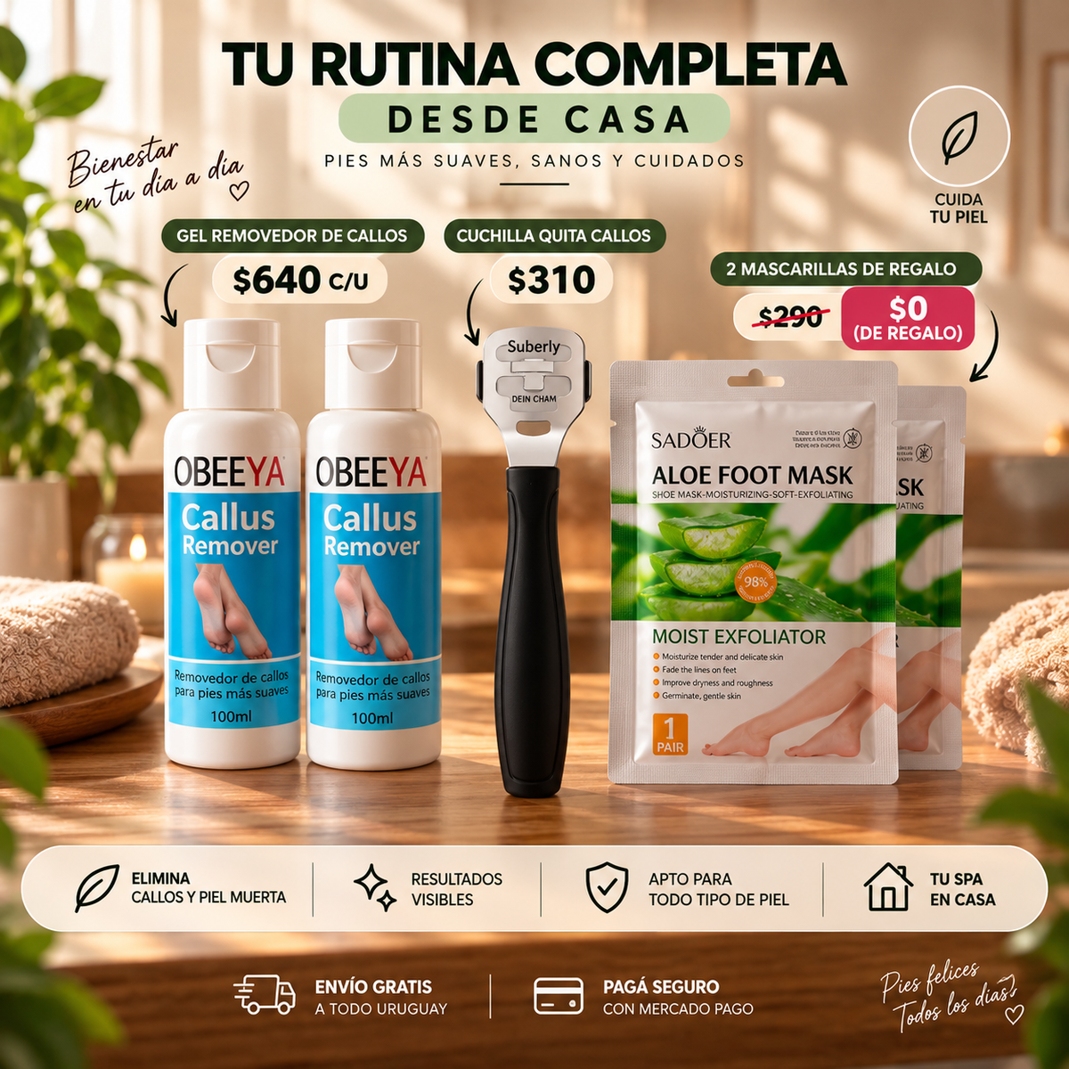 Gel removedor de callos | Kit completo cuidado de pies