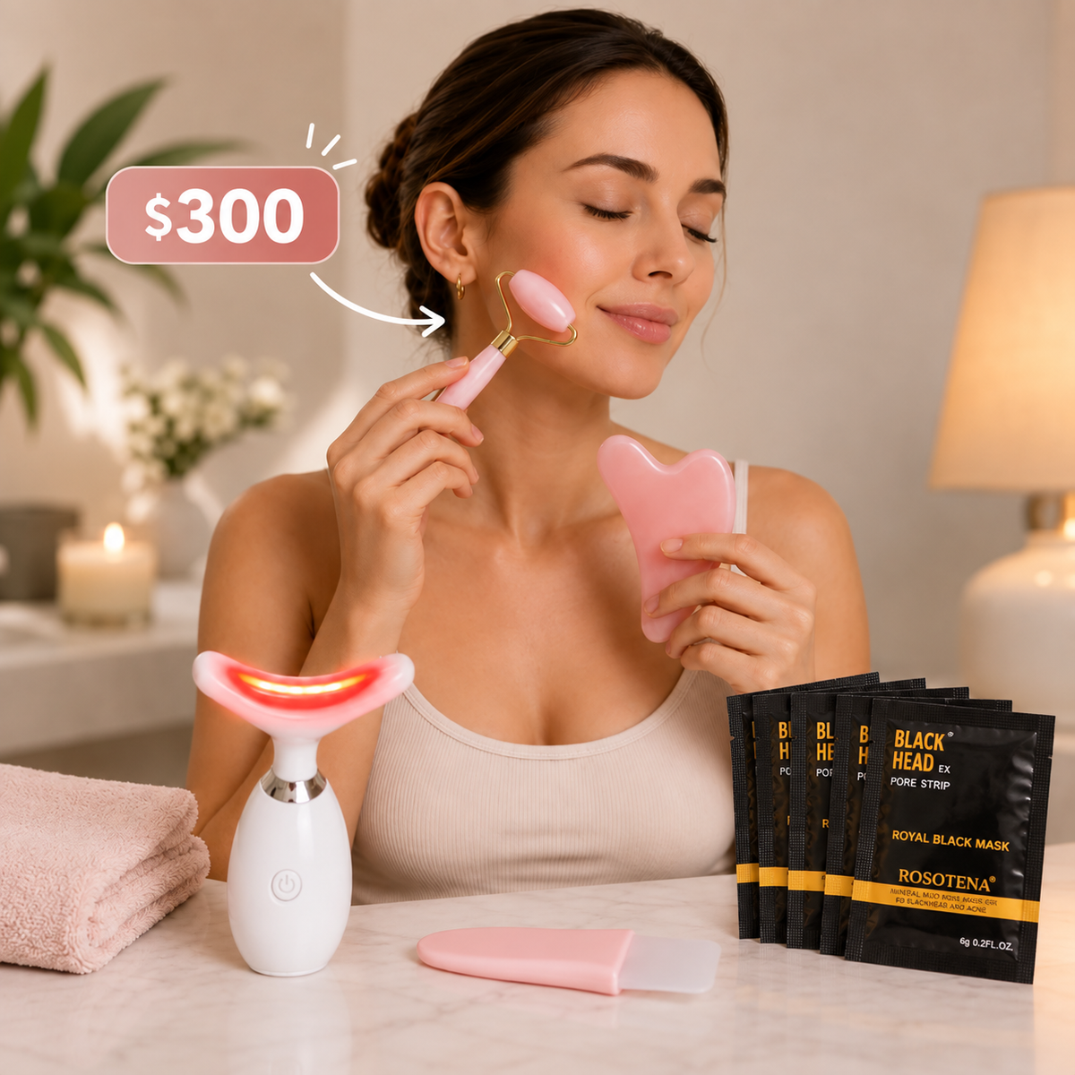 Masajeador facial LED | Kit belleza facial.