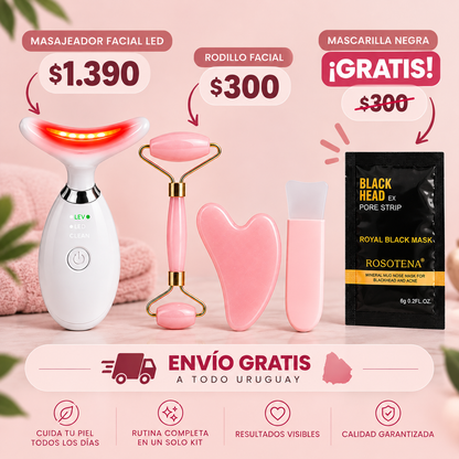 Masajeador facial LED | Kit belleza facial.