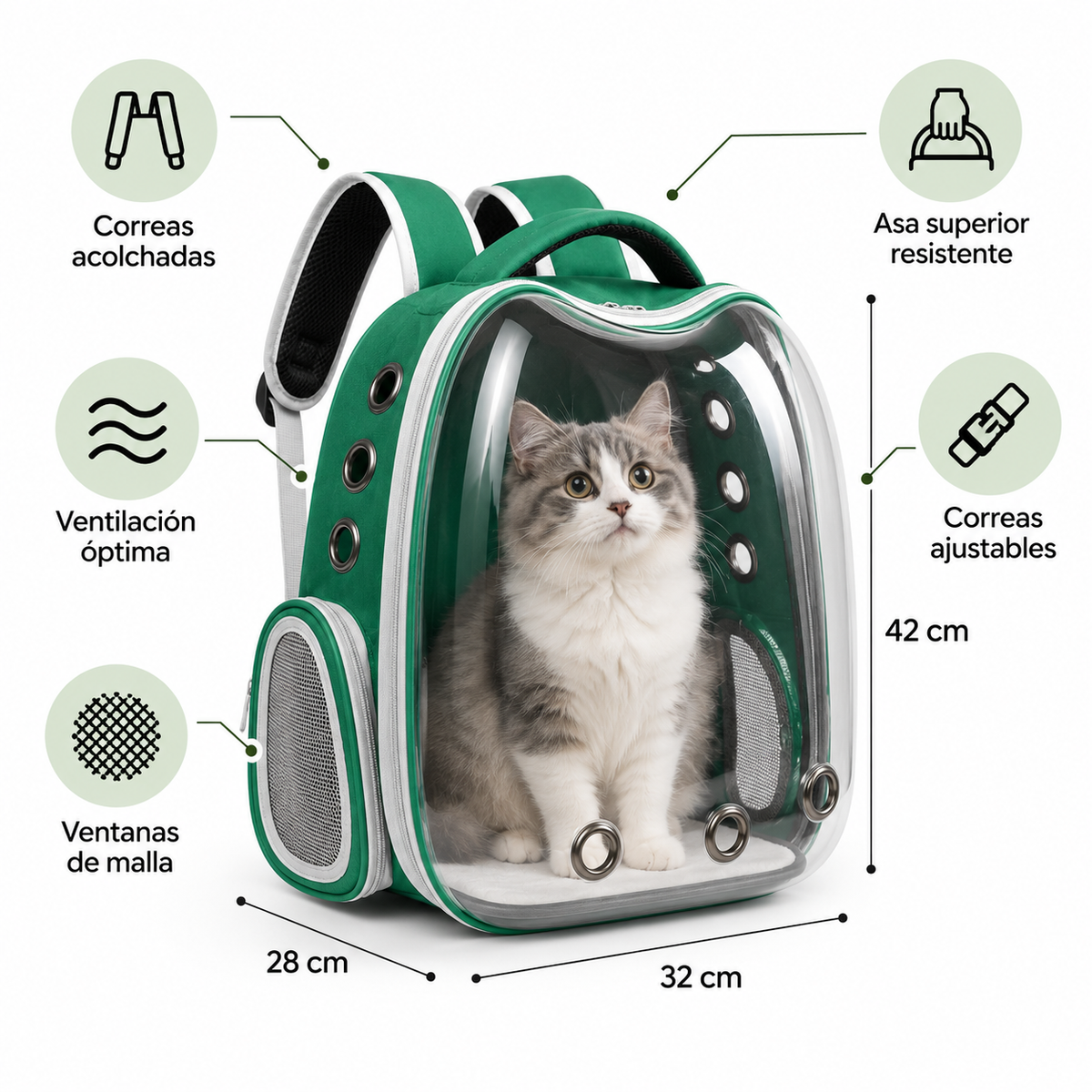 Mochila transportadora para mascota