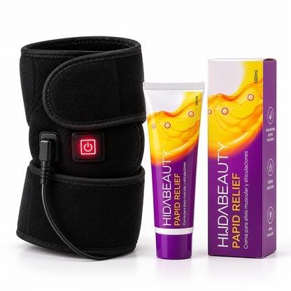 Pack recuperación muscular (rodillera térmica eléctrica + crema muscular)